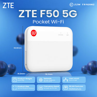 Oryginalny Nowy Niezablokowany ZTE F50 5G Router Pocket WiFi 1.6Gbps SA/NSA 5G Mobile Hotspot Pocket Mini WiFi Router